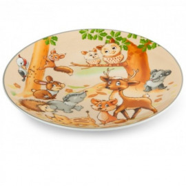 Tanier plytký porcelán Lesne zvieratka 210 mm balene po 6 kusov